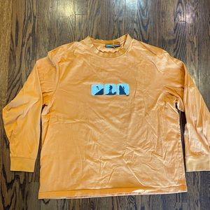 Men’s Orange Aigle Long Sleeve T-shirt‎ Size XL